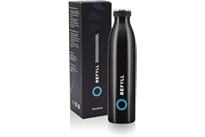 REFYLL Butelka termiczna ze stali nierdzewnej "dailyFYLL" - 500 ml, 750 ml, 1 l - Termos z podwójną izolacją próżniową i szczelnym zamknięciem - Butelka izolacyjna na sport, uczelnię, biuro, szkołę