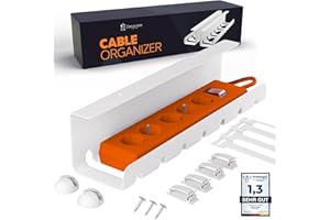 Kabelmanagement Schreibtisch Weiß – Kabelkanal ohne Bohren zum Kabel verstecken – Mit Kabelwanne, Halter & Zubehör – Für saubere Kabelführung im Home Office, Büro & Gaming Setup