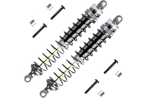 TOOMOD 130mm RC Oil Shock Absorber Big Bore Damper for 1/8 Arrma Typhon,Redcat,Granite,Senton, HSP,HPI, Buggy Truggy,etc. Parts Upgrade Replace（2Pcs）(Grey)