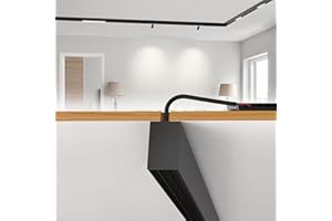 SCON 4-Wires Ceiling-Mount Magnetic Track, Anodised Aluminum, Dimmable Support, Surface Mount for LED Light Heads, for Living Room/Kitchen/Office/Store (100cm, No Driver, Black)