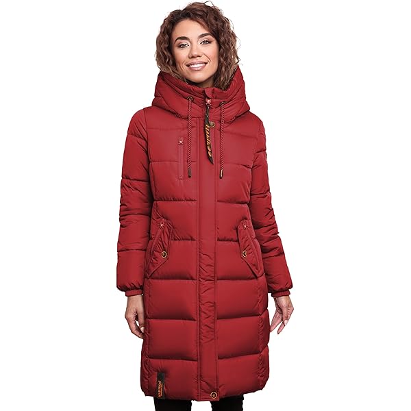MARIKOO Winterjas voor dames (XS-3XL) - met capuchon, gevoerde buitenzakken, ventilatiesleuven - N113, zwart, M