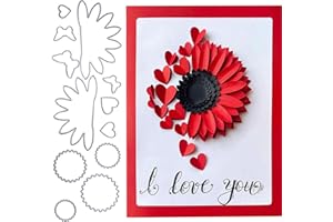 RYMAUP® Plantillas de metal para álbumes de recortes, plantillas de corte duraderas, álbumes de recortes, tarjetas de papel decorativas, accesorios de fabricación de tarjetas de flores, girasol