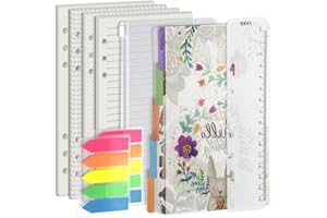 Inserto in formato A6, per rilegatura a 6 anelli, Harphia, a pois, linea, griglia, vuoto, per 80 fogli, 160 pagine, spessore 100 g/m²/con regali (A6 3,58 x 6,77'')