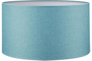HOME SWEET HOME COLLECTION Home Sweet Home Moderno Pantalla Canvas | cilindro | 40/40/22cm | Azul Petróleo | Pantalla de lámpara de tela de algodón | para portalámparas E27 | probado RoHs| para lámpara de pie