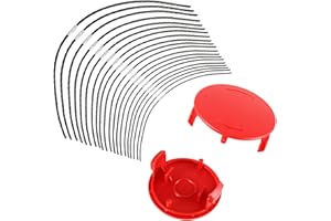 JAMHER 20 pezzi F016800431 Linea di ricambio per decespugliatore AFS 23-37, linea tagliabordi 37 cm x 3,5 mm con copertura per bobina F016F04841(20 linee + 2 Cover)