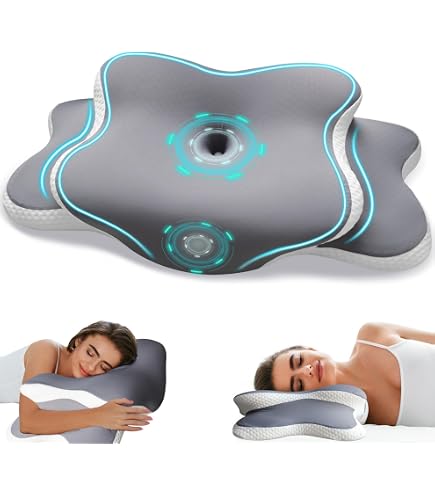 Derila Ergo Kopfkissen FUNYKICH Memory Foam Kissen – Orthopädisch, Doppelhöhe 11/13 Cm, Atmungsaktiv, Für Alle Schlafpositionen Waschbares Nackenstützkissen