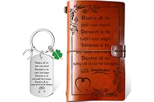 LOHENYOR Regalo Compleanno Donna Diario di Viaggio e Portachiavi - Idea Regalo per Amica Mamma Sorella - Set Taccuino da Viaggio con Chiave Personalizzata