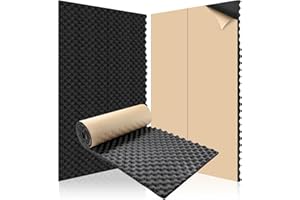 Putentfun Noise Insulation Soundproofing Foam - 200 X 50 X 2 cm Egg Crate Sound Proof Acoustic Foam Panels - Sound Dampening Panels for HVAC, Pipe, Machine, Wall and Door