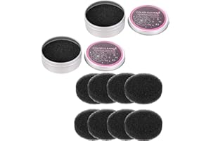 Make-Up Pinsel Reiniger,Saijer 2 Stück Aktivkohle Reinigung Trocknen Schnell Pinselreiniger Brush Cleaner Sponge mit 8 Ersatzkern für Make-up-Pinsel(Einlagiger Schwamm)