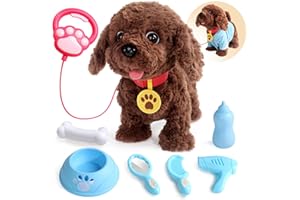 TONZE Perrito Juguete Ladra y Anda Juguetes Niños 2 3 4 Años Perro Interactivo Peluche Perrito Robot Puppy Dog Realista Perritos Que Andan con Correa Regalo Niña 2 Años Regalo Niño 3 Años