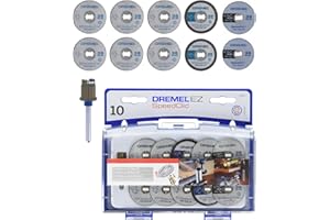 Kit d'Accessoires Dremel SC690 EZ SpeedClic - Coffret de Meules à Tronçonner pour Outil Mulltifonction Rotatif, 10 Disques á Tronçonner avec Mandrin bleu