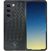 Covpor Kılıf Pu Deri Business Kare Desen Ravel Kapak Siyah Samsung Galaxy Z Fold 5 ile uyumlu