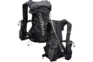 Nathan TrailMix - Gilet da corsa da donna con sacca idrica, 12 l (12 litri), sacca da 2 litri inclusa (2 litri), cerniera, tasche