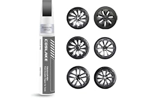 COSLAKE Rim Touch Up Paint(Gunpowder) for Tesla Model Y/3/S/X | for Gemini Dark/Uberturbine/Arachnid/Cybersteam/Turbine Wheel, Curb Rash / Rim Scratch Repair with Masking Tape & Sandpaper