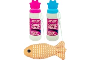 PACKPIONEER Pet Touch Catnip Bubbles for Cats – 2 x 120ml Bottles with Natural Catnip Oil (Blue & Pink, 240ml) + Bite-Resistant Cat Toy – Catnip Bubbles for Cats & Kittens – Cat Toys for Play & Exercise
