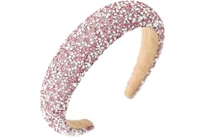 ONRAGT Serre Tete Paillette, Strass Roses Serre Tête Femme Serre Tete Cheveux Wide Serre-Tête Accessoires Cheveux Doux Élégants pour Quotidienne, Fêtes, Spectacles, Photographie