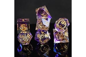 ELIFEL Lord of The Rings DND Dice Set 7pcs D4 D6 D8 D10 D12 D20 D% Polyhedral Handmade Resin D&D Dice for Dungeons and Dragons Pathfinder Roll Playing Table Games RPG MTG Games with Gift Box