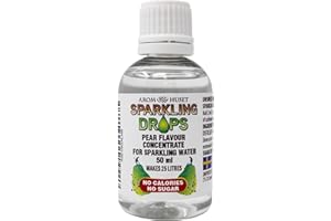 AROMHUSET Pear Flavour for Sparkling Water 50ml – Zero Sugar, Low Calorie & No Preservatives – Makes 25 Litres – Just Add 2ml to 1 Litre Sparkling Water