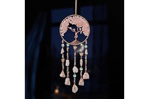 JINGXINXIN Traumfänger Craft Ornament mit Kristall Achat Farbe Natürlicher Edelstein Achat Wandhänge Zimmer Garten Xmas Hochzeit Dekor (Pink Qingcheng)