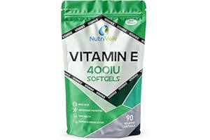 Nutrivolv Vitamin E 400IU - 90 Softgels | Antioxidant Supplement for Skin Support & Cell Protection | Helps Reduce Oxidative Stress, Promotes Healthy Skin & Immune Support