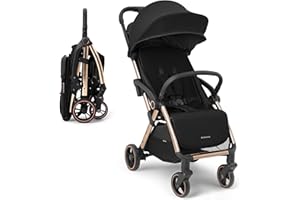KIKKA BOO KikkaBoo Buggy Kinderwagen Reisebuggy EDEN, Bis 22 kg, Leicht (7,1 kg), Kompakt & One-Hand-Faltbar, Inkl. Regenschutz, Schwarz