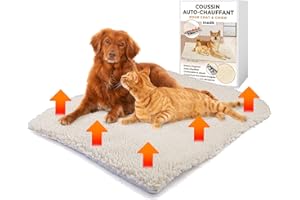 NEDIT Heizmatte Katze (weiß – 60 x 45 cm) – Heizdecke Katze & Hund – selbstwärmendes Kissen ohne Strom & Batterien – Teppich/Thermodecke innovativ & umweltfreundlich – Qualität garantiert