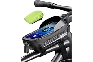 whale fall Bike Phone Holder Waterproof, Hard Casing Bike Bag, Bicycle Frame Bag with Touchscreen, Durable Cycling Accessories for Storage, Gifts for Men, for Phones up to 7"