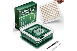 ‎ANGTAI JN Kapselfüller 0, Angtai JN Kapselfüllmaschine für 100 leere Kapseln Vegetarisch oder Gelatine Größe 0 mit Löffel, Einfacher und schneller zu füllen Leerekapseln, Detaillierte Anweisungen mit Handbuch