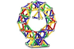 Jvchengxi 144 Szt. Magnetyczne Kije Budowlane, Magnetyczne Klocki Zabawki Konstrukcyjne, W Stosy Gra Intelektualne Magnet Bloki Zestaw Konstrukcyjny Zabawki Edukacyjne dla Dzieci i Dorosłych