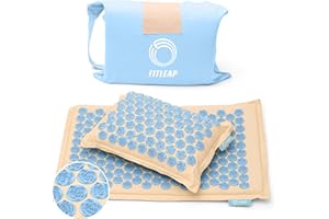 ‎FITLEAP Fitleap Akupressurmatte-Set mit Kissen + Tasche, Massage-Matte zur wohltuenden Entspannung und Stimulation, Akupunktur-Matte zur Schmerzlinderung