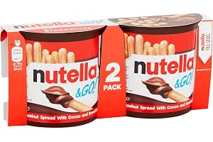 Nutella &Go! Hazelnut Snack Kit, Chocolate Gift, Hazelnut Spread with Cocoa and Breadsticks, Pack of 2 x 48g
