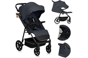 LIONELO IVA Buggy bis zu 22 kg von 6 Monaten bis 4 Jahre Schwenkbare 360° Räder Volle Stoßdämpfung Verstellbare Rückenlehne und höhenverstellbares Verdeck XXL UPF50+ Premium Stoff