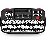 Rii i4 Mini Clavier sans Fil Bluetooth & 2.4 GHz (AZERTY) avec pavé Tactile, LED Backlit, Batterie Rechargeable pour iOS Wind