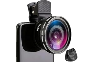 KQLHLHDYZ Objetivo 2 en 1 para teléfono móvil, objetivo para cámara de teléfono móvil, juego de lentes, objetivo gran angular 0,45 X y objetivo macro de 12,5 x, kit de objetivo para smartphones iOS y Android,