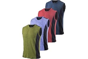 Ymmchy Men's Sport Tank Tops Workout Gym Vest Quick Dry Tops Training Sleeveless Shirt 4 Pack