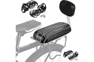 CEASELESLY Seggiolini bici posteriore,Seggiolino bicicletta,Pedalini Bicicletta Posteriori,PU Spugna in Pelle Morbido Cuscino Posteriore Rack Seat per Ragazza Donna Uomo Bambino