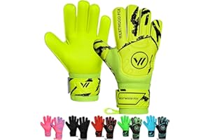 ‎WESTWOOD FOX WESTWOOD FOX Torwarthandschuhe Fingersave Fußball Torwarthandschuhe für Kinder Jugend Erwach Handfläche zu DumboLatex 4+3 mm Handgelenk