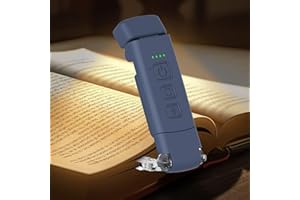 Eslas Book Reading Light at Night,3 Eye-Protecting Colours & 5 Brightness Levels Dimmable,USB Rechargeable Book Light in Bed,Long Lasting 80+ Hrs,Portable LED Clip on Bookmark Lamp for Kids&Booklover