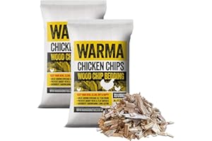 Warma Premium Chicken Wood Chips Hardwood Chippings - Poultry Bedding Coops Hens Run Animal Pens Garden Boarders Path Walkways Ground Covering Kids Outdoor Childrens Play Areas - 2 x 70Ltr Bags
