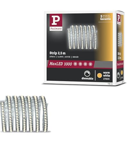 Paulmann 70588 Functie MaxLED 1000 basisset 3m warm wit 40W 230 / 24V 75VA zilver 70588 LED lichtstrip lichtstrip lichtslang, 180 x 222 cm