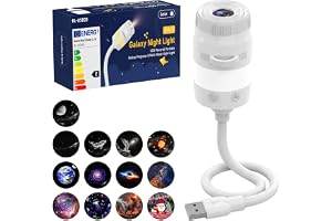 Ainael Galaxy Projector Night Light, Upgraded HD Star Projector with 13 Projection Films, 2-in-1 LED Night Light & Mini USB Projectors for Bedroom Ceiling Wall Decor, Gifts for Kids Adults