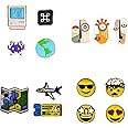 FURE Metal Combo of Computer, Abstract Portrait, Travel the World & Emoji Enamel Pins (Multicolor) for Men and Women