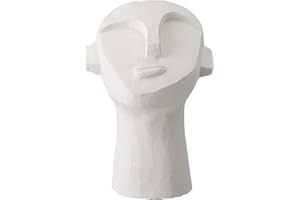 Bloomingville Deko Indo, Farbe Weiß, aus Zement, L17,5xH22xW15 cm, minimalistisch, Dekoobjekt, Gesicht, 82047445