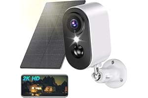 PESAIR 2K Telecamera Wi-Fi Esterno Senza Fili - Videocamera Sorveglianza Interno Wifi Solare Batteria, Visione Notturna a Colori, Rilevazione di Movimento PIR, Sirena, Audio a 2 Vie, IP66