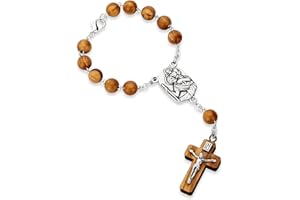 NKlaus 16 cm Zehner Rosenkranz Heiliger Christophorus Echtholz 3x2cm Kruzfix Wallfahrt 14447