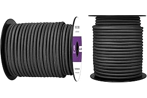 Abma Cord Corda Elastica 6mm 30M Corda di Gomma Cavo Elastico Marino per Teloni, Tende e Bagagli - Nero