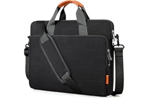 bagasin Sacoche ordinateur portable 15,6 à 17,3 pouces, mallette extensible avec bandoulière, sac de transport PC portable, sacoche professionnelle pour ordinateur et notebook