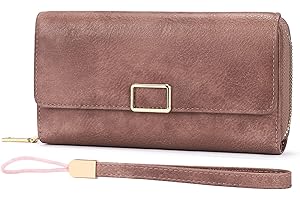 SENDEFN Portfel damski ze skóry, portfel damski z ochroną RFID, duży portfel damski, wiele przegródek z 19 przegródkami na karty, jasnobrązowy, Portfel RFID