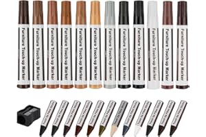 ACWOO Kit di Riparazione Mobili in Legno, 25 Pezzi Pennarello per Legno con Bastoncini di Cera, Stucchi per Legno con Temperino, Riparare per Riparare Crepe, Fori, Graffi, Parquet, Mobili