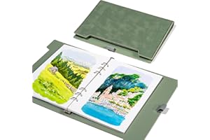 Lightwish Carnet de croquis aquarelle, 100 % coton sans acide, 300 g/m², papier aquarelle presse à chaud pour artistes, adultes, étudiants, 20 feuilles, 23,5 x 16 cm